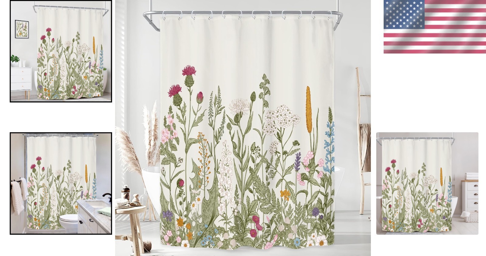 Custom Printed Bath Curtain — custom printed polyester bath curtain detail view