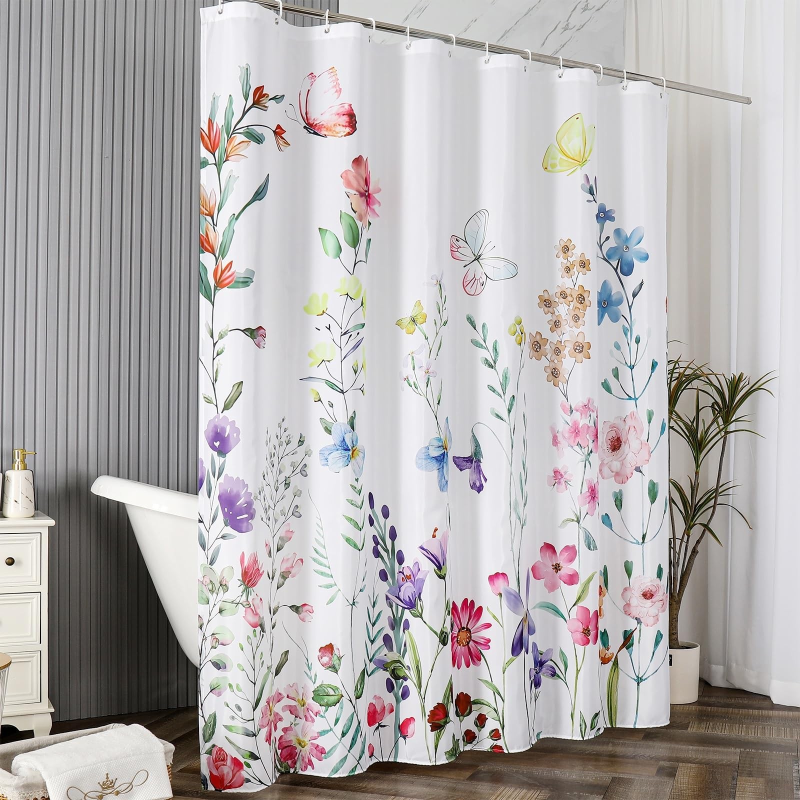 Custom Printed Bath Curtain — custom printed polyester bath curtain detail view