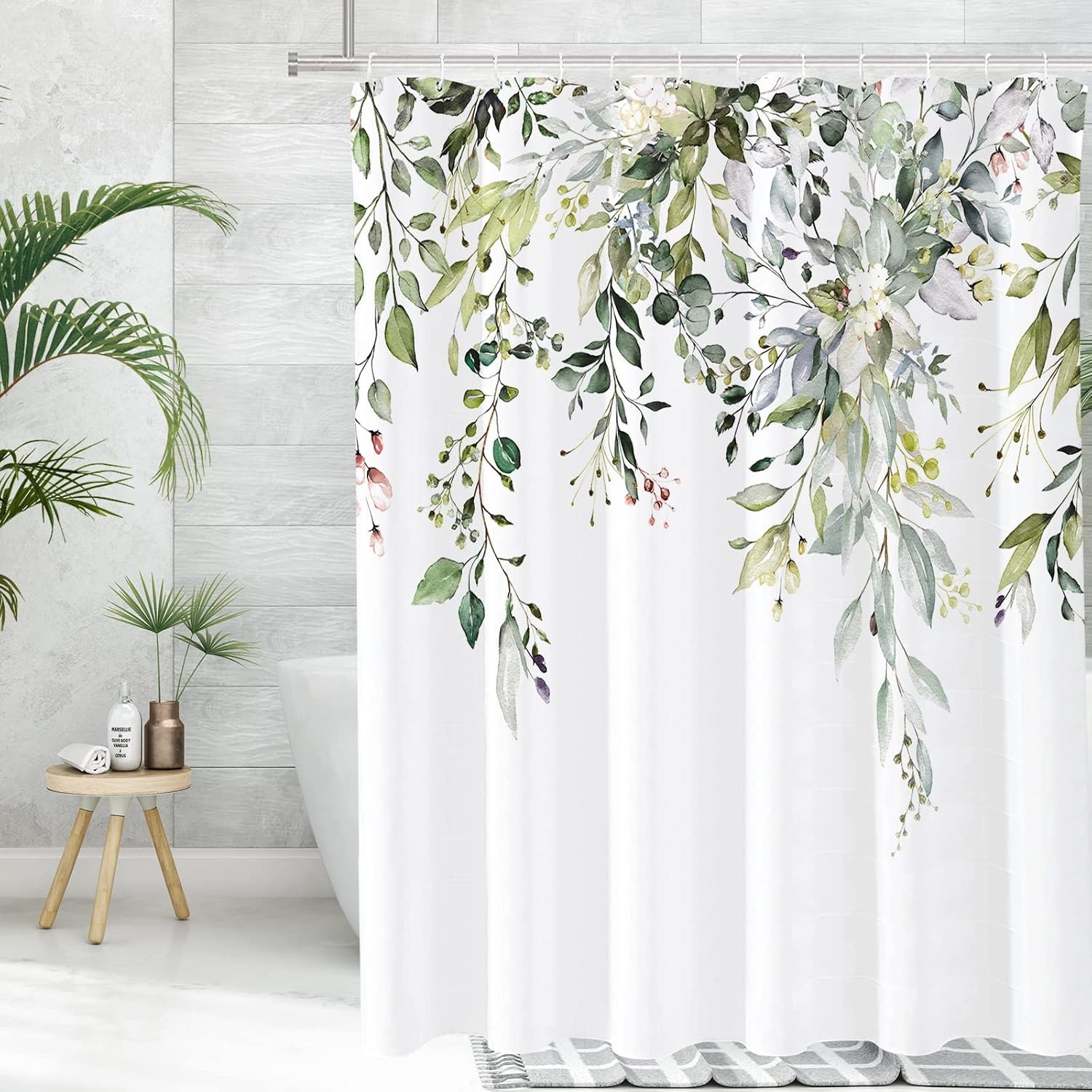 Custom Printed Bath Curtain — custom printed polyester bath curtain detail view