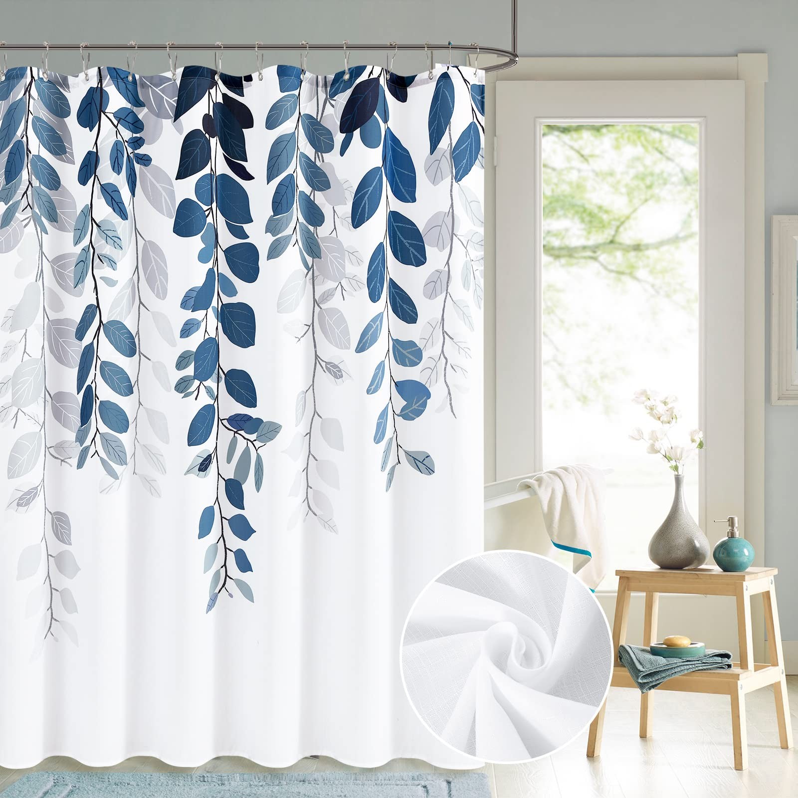 Custom Printed Bath Curtain — custom printed polyester bath curtain detail view