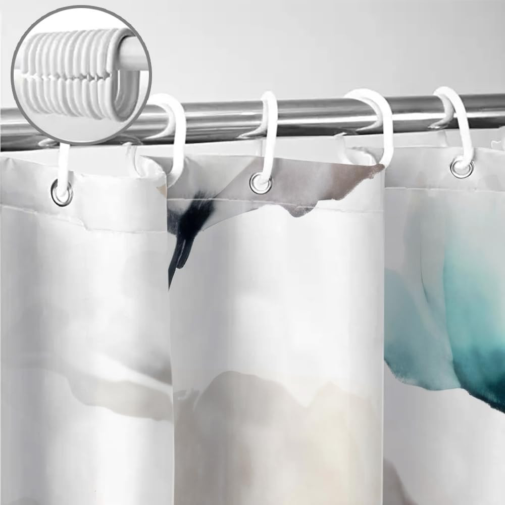 Custom Printed Bath Curtain — custom printed polyester bath curtain detail view