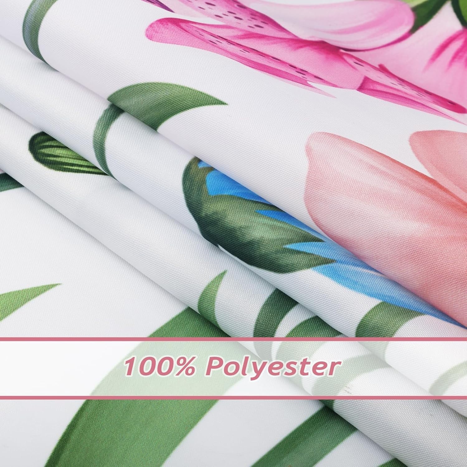 Custom Printed Bath Curtain — custom printed polyester bath curtain detail view