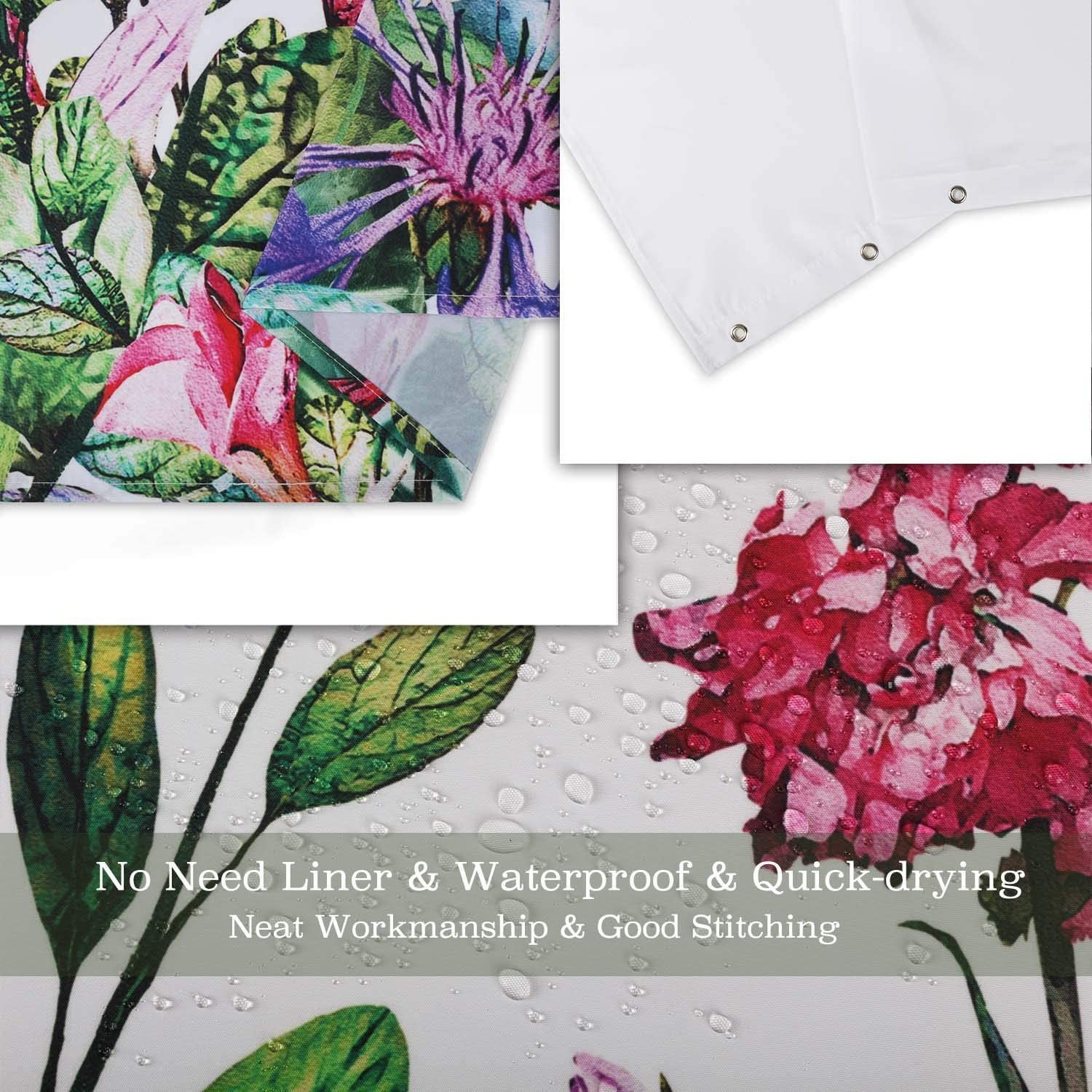 Custom Printed Bath Curtain — custom printed polyester bath curtain detail view