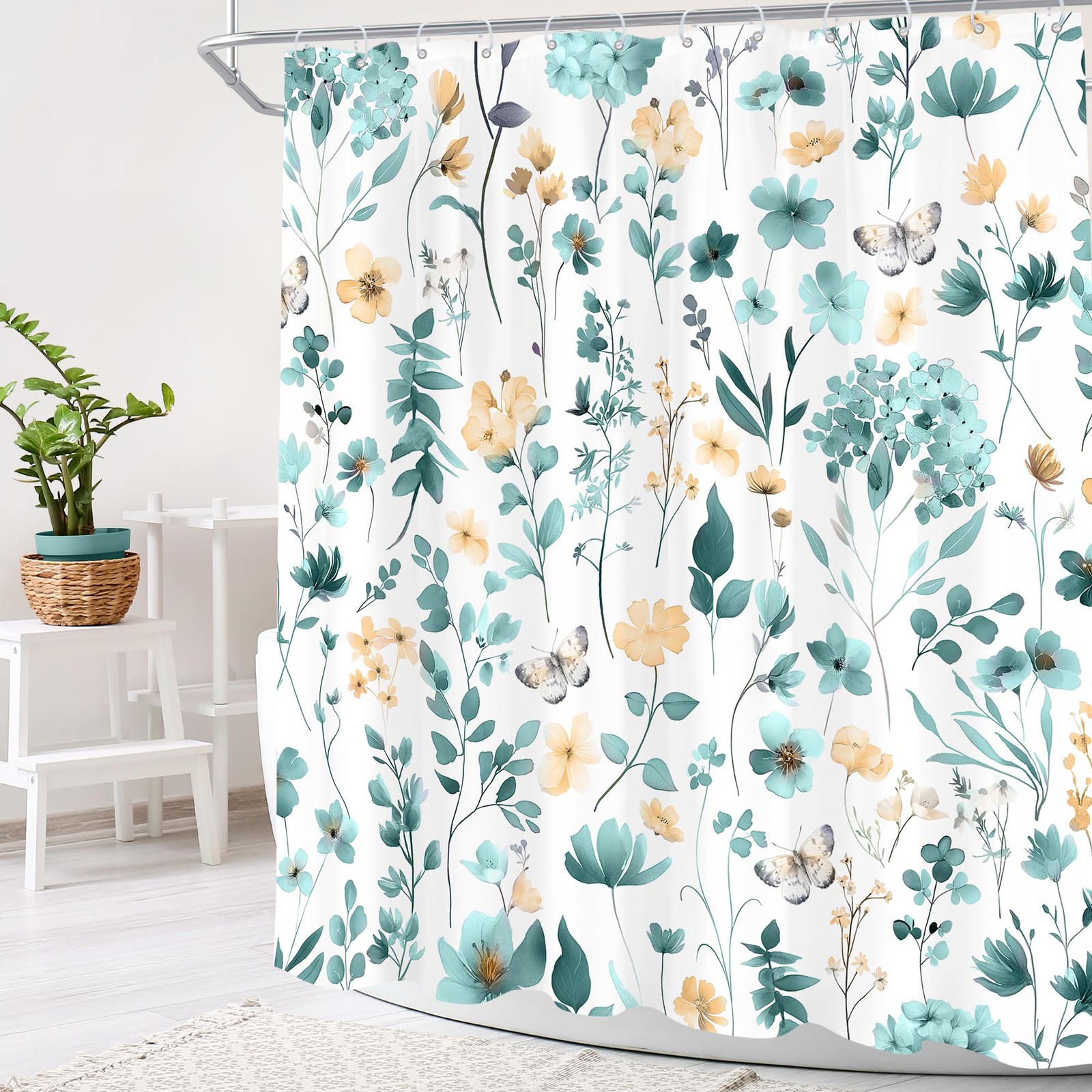 Custom Printed Bath Curtain — custom printed polyester bath curtain detail view