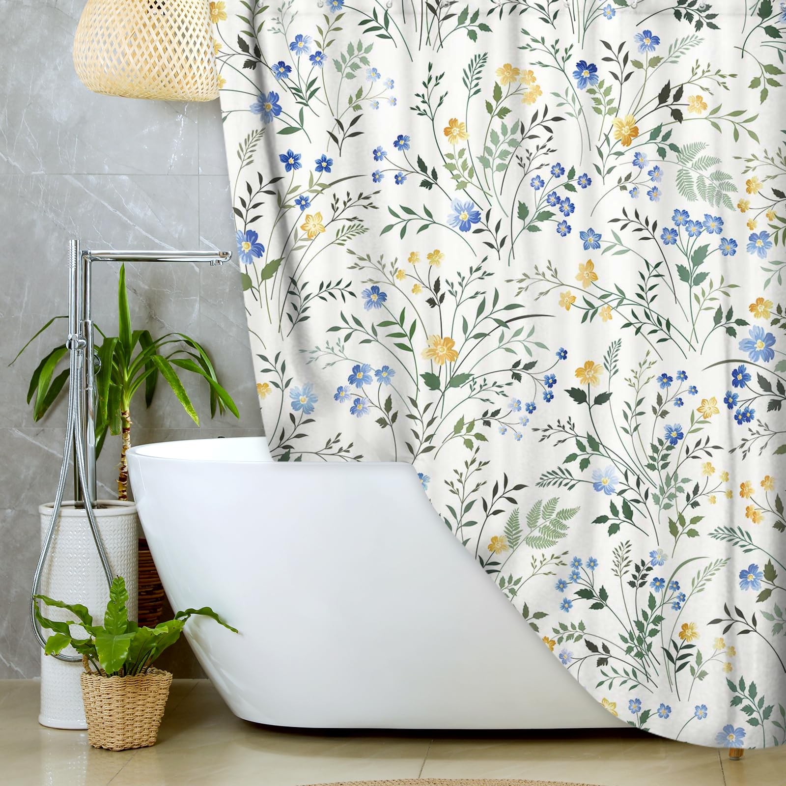 Custom Printed Bath Curtain — custom printed polyester bath curtain detail view