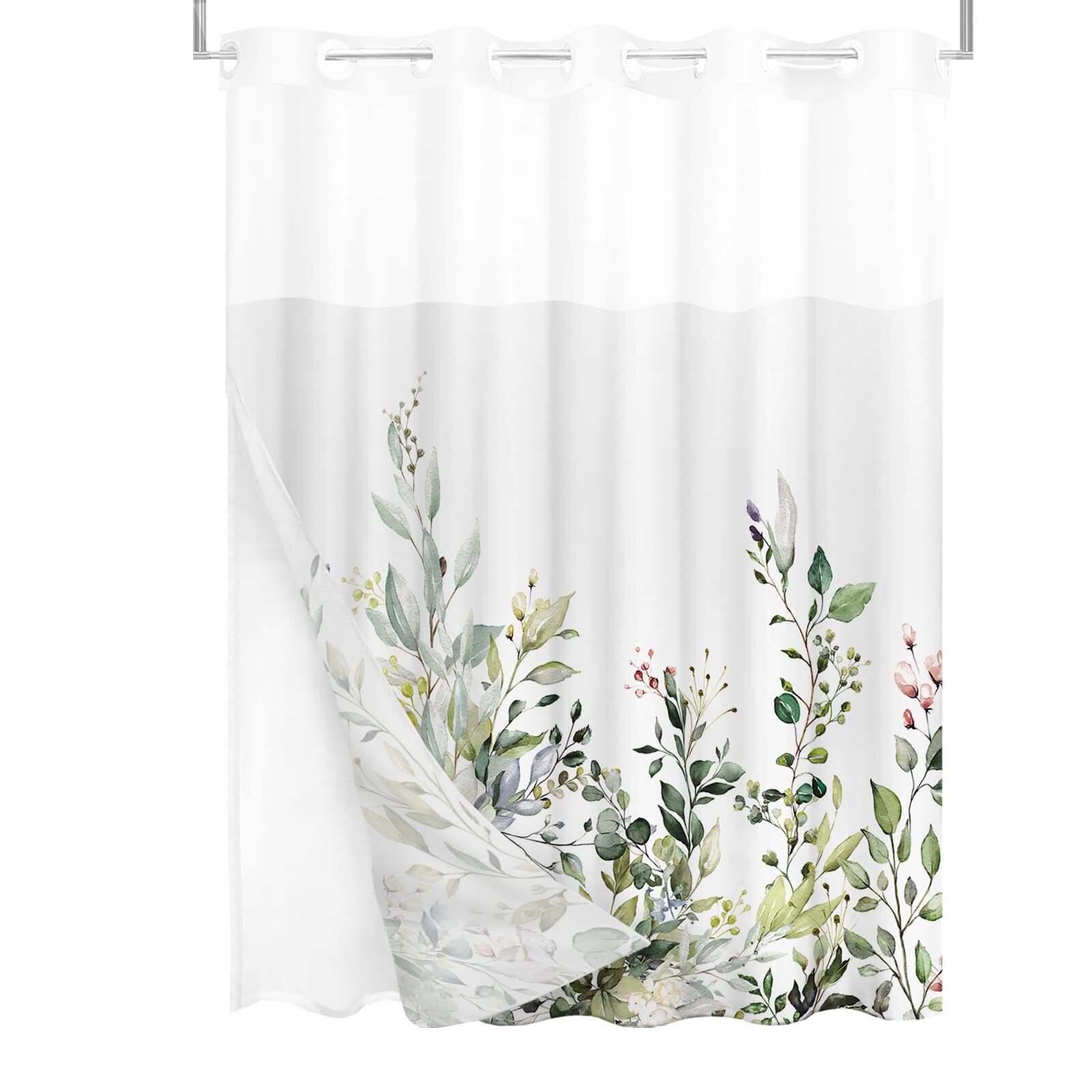 Custom Printed Bath Curtain — custom printed polyester bath curtain detail view