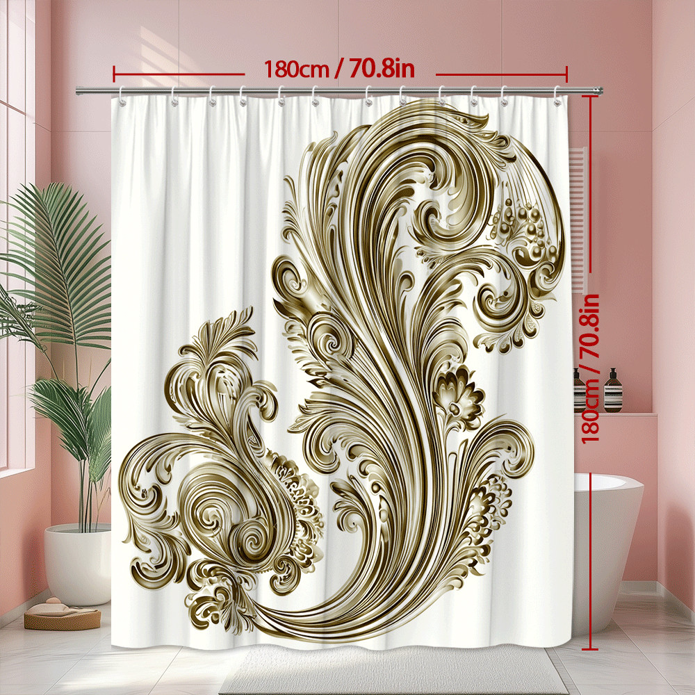 Custom Printed Bath Curtain — custom printed polyester bath curtain detail view