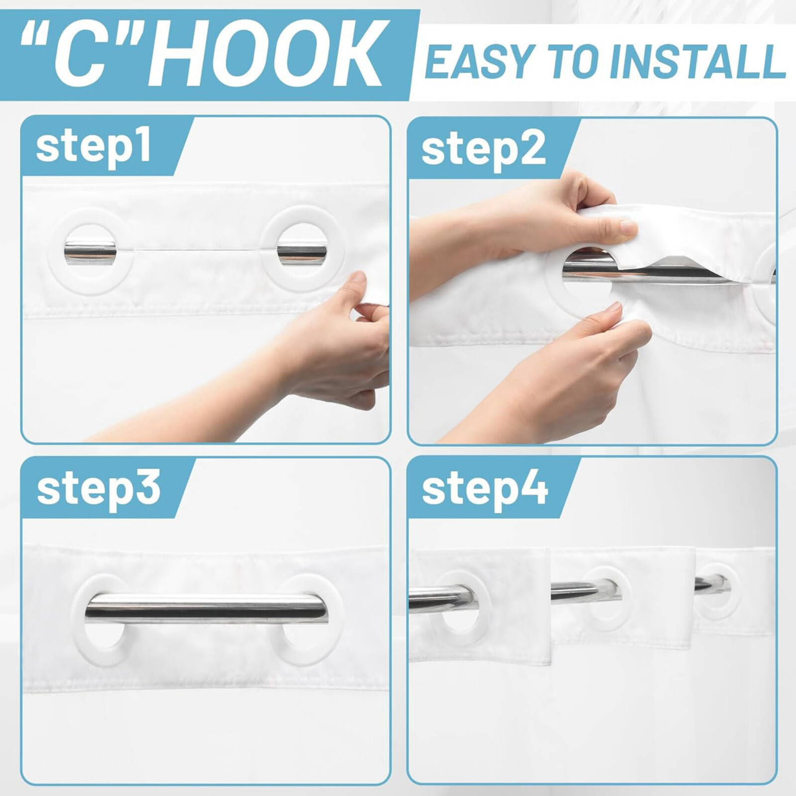 Custom Printed Bath Curtain — custom printed polyester bath curtain detail view
