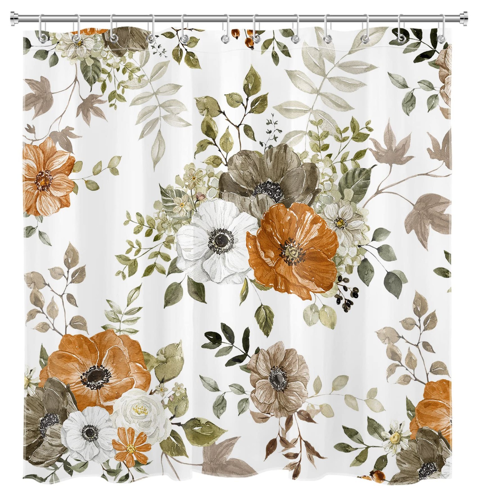 Custom Printed Bath Curtain — custom printed polyester bath curtain detail view
