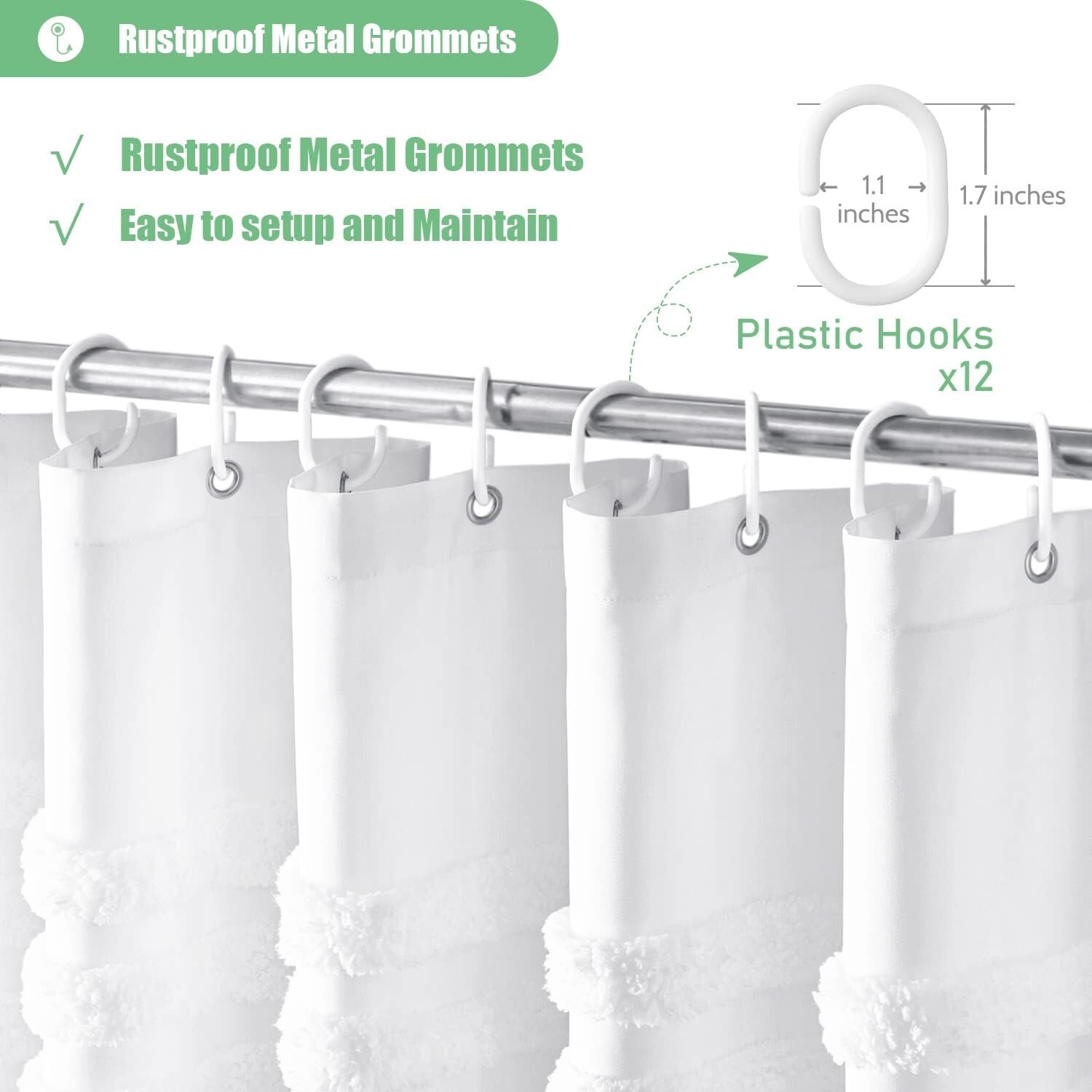Custom Printed Bath Curtain — custom printed polyester bath curtain detail view