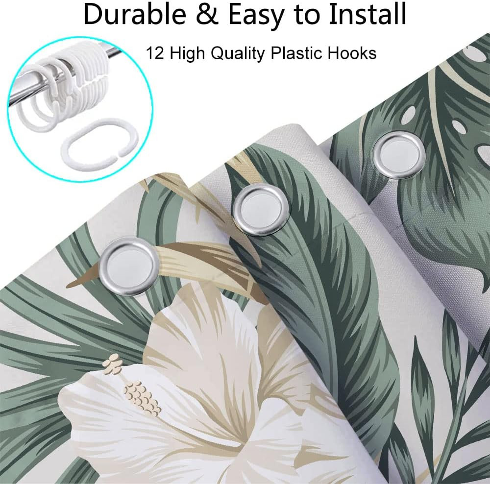 Custom Printed Bath Curtain — custom printed polyester bath curtain detail view