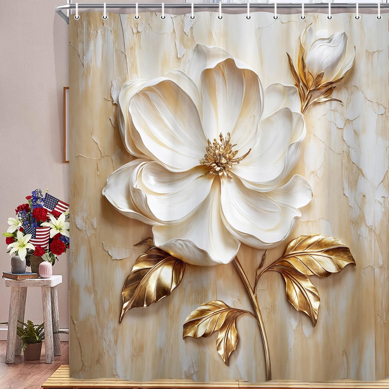 Custom Printed Bath Curtain — custom printed polyester bath curtain detail view
