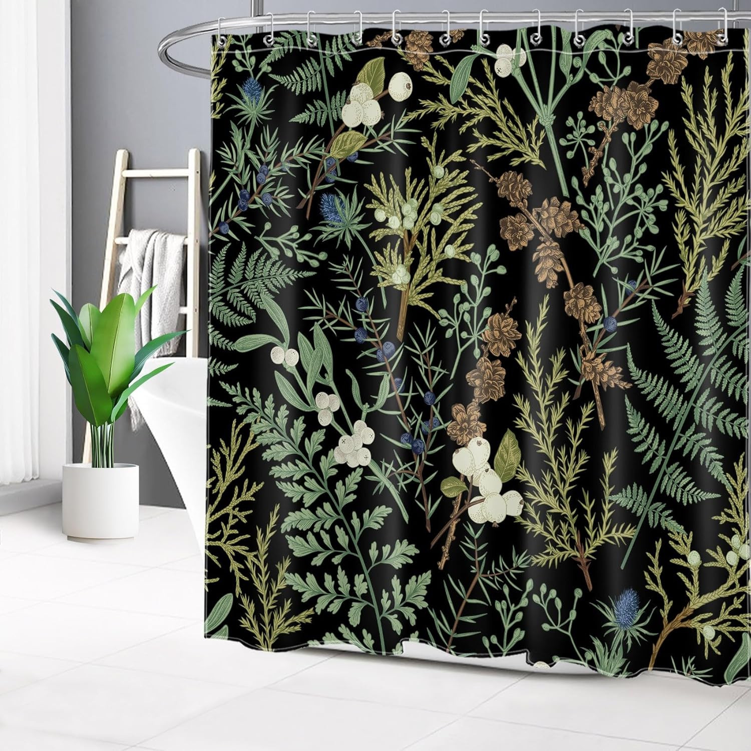 Custom Printed Bath Curtain — custom printed polyester bath curtain detail view