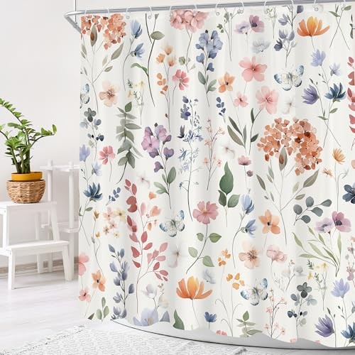 Custom Printed Bath Curtain — custom printed polyester bath curtain detail view
