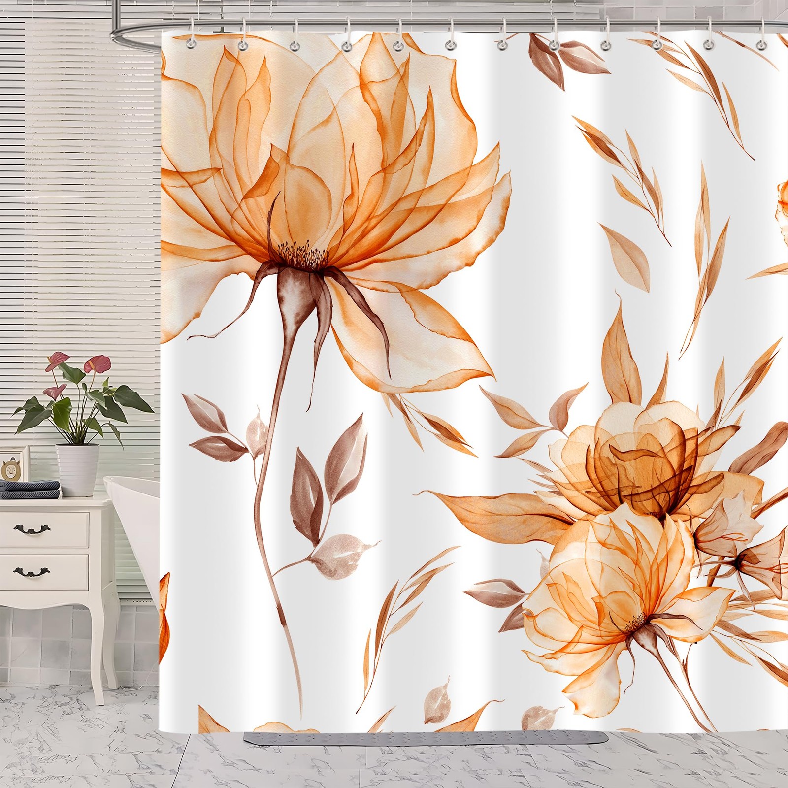 Custom Printed Bath Curtain — custom printed polyester bath curtain