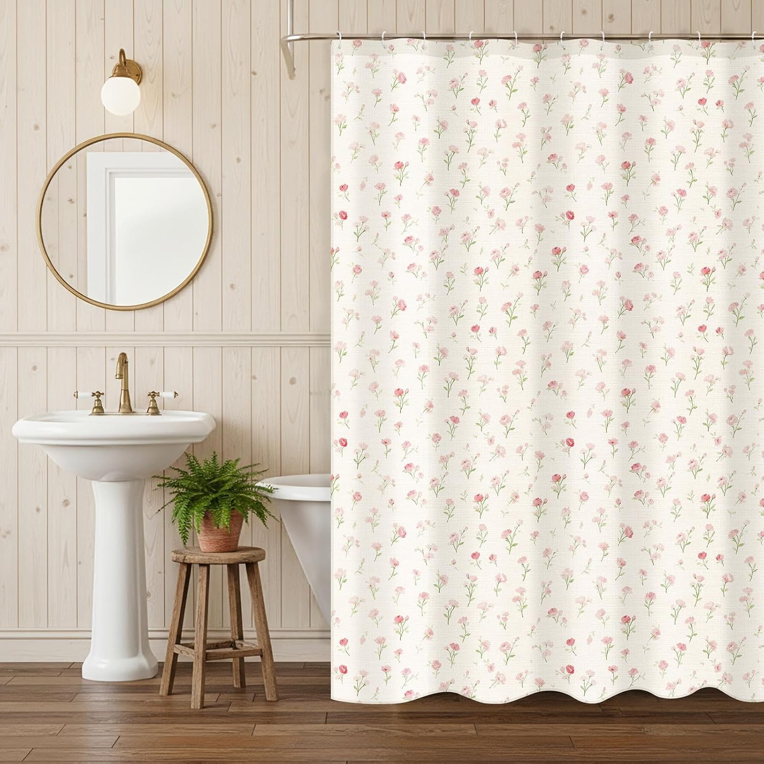 Custom Printed Bath Curtain — custom printed polyester bath curtain detail view