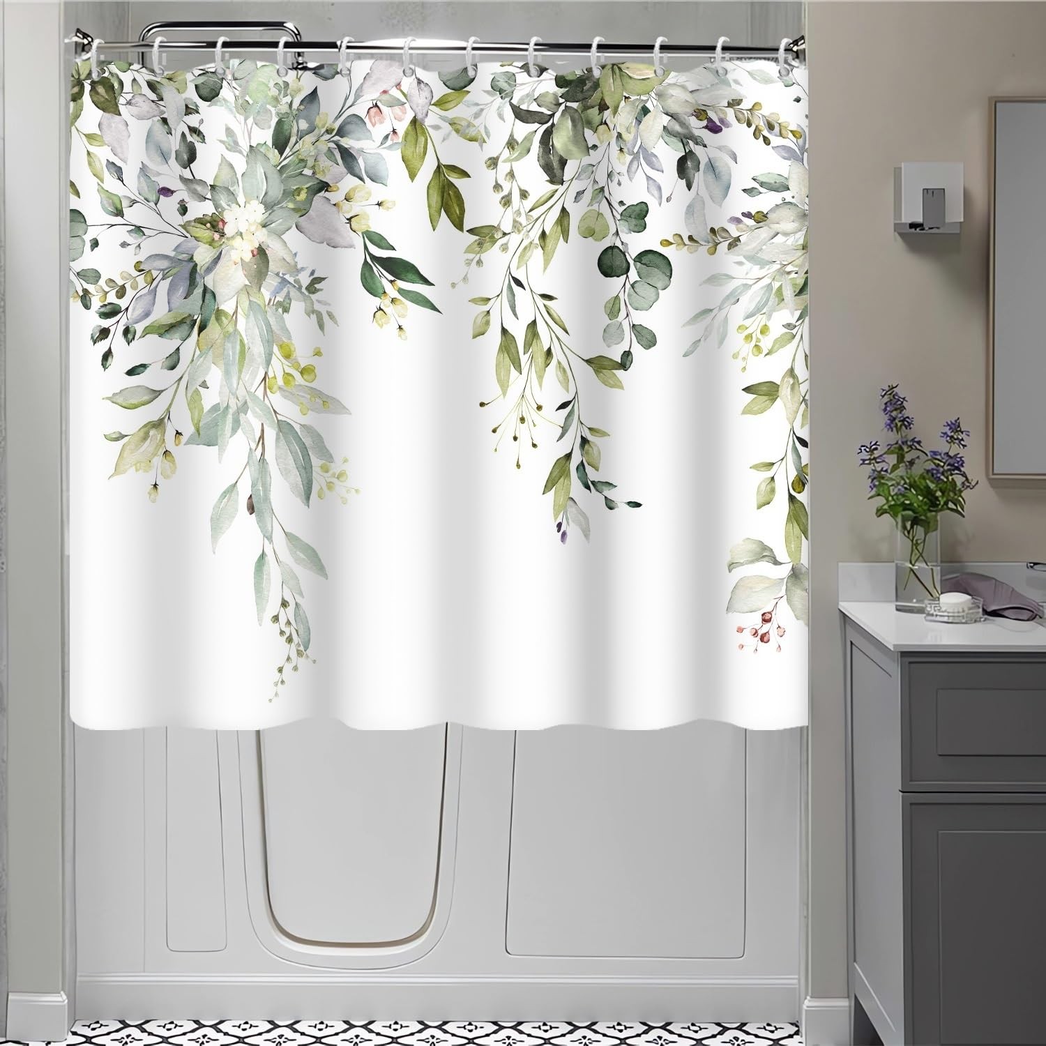 Custom Printed Bath Curtain — custom printed polyester bath curtain