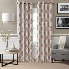 Elrene Home Fashions Navara Medallion Room-Darkening Window Curtain, Single P... — custom printed polyester bath curtain