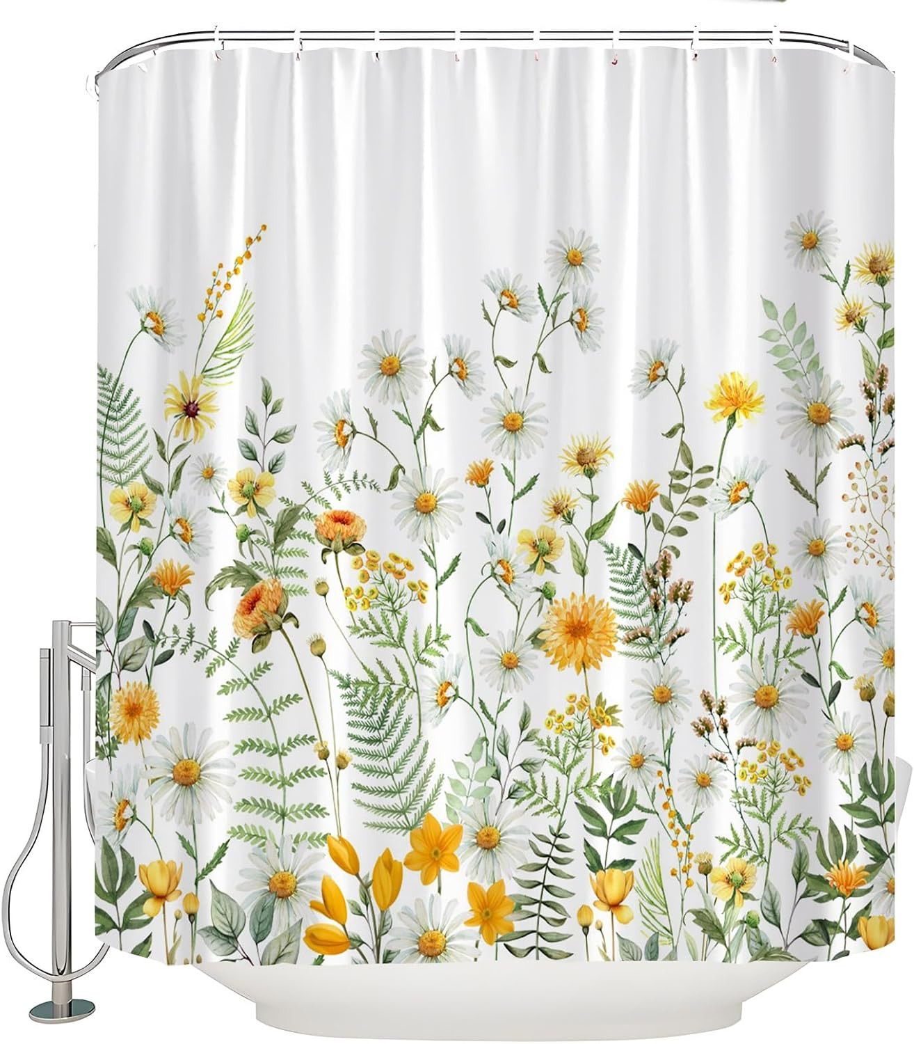 Custom Printed Bath Curtain — custom printed polyester bath curtain detail view