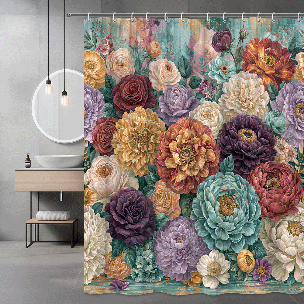Custom Printed Bath Curtain — custom printed polyester bath curtain