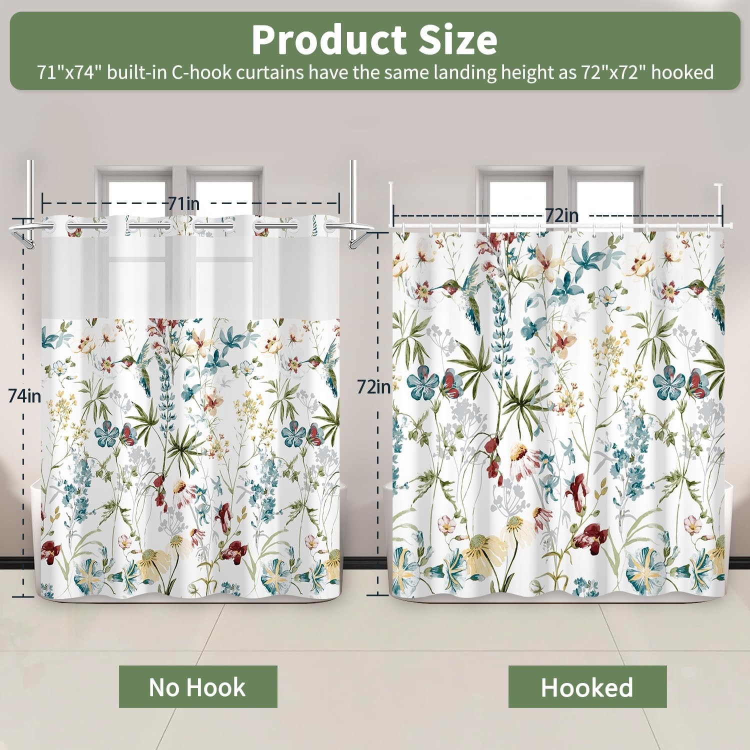 Custom Printed Bath Curtain — custom printed polyester bath curtain detail view