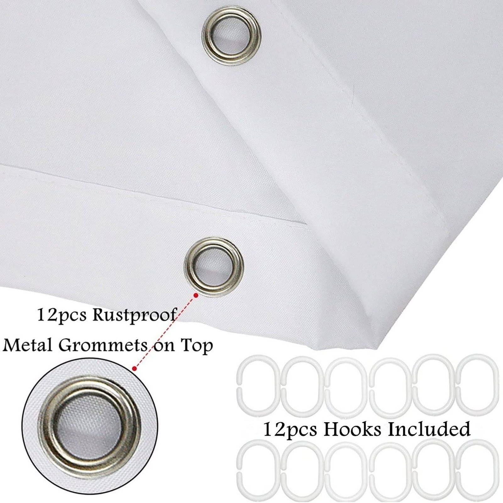 Custom Printed Bath Curtain — custom printed polyester bath curtain detail view