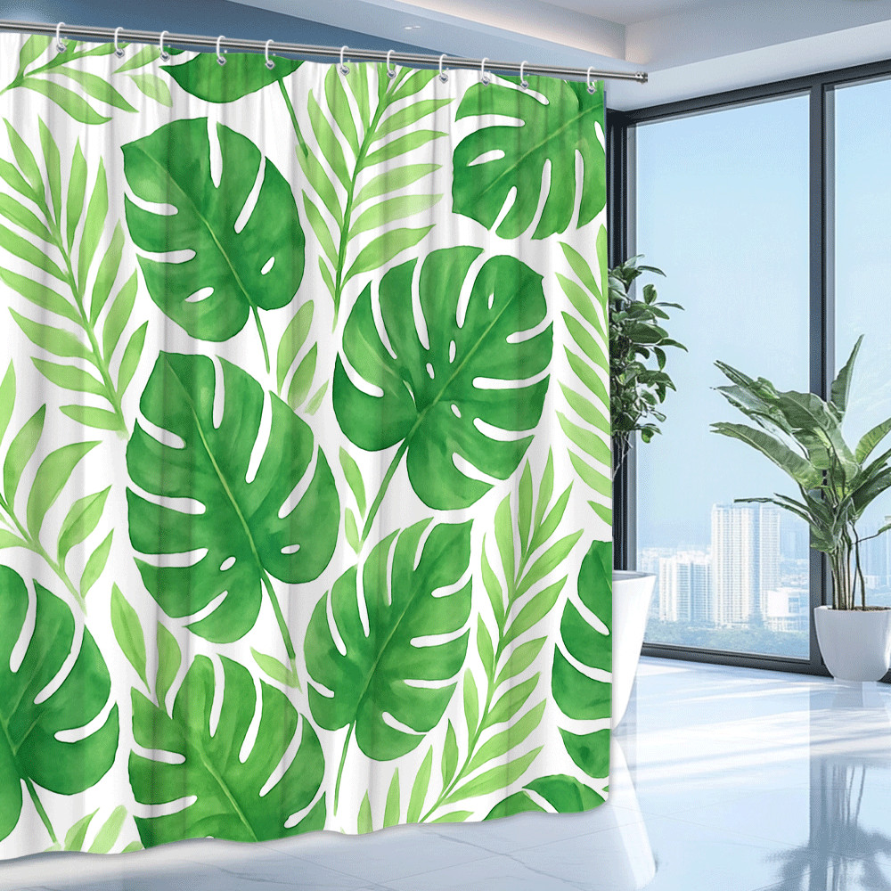 Custom Printed Bath Curtain — custom printed polyester bath curtain detail view