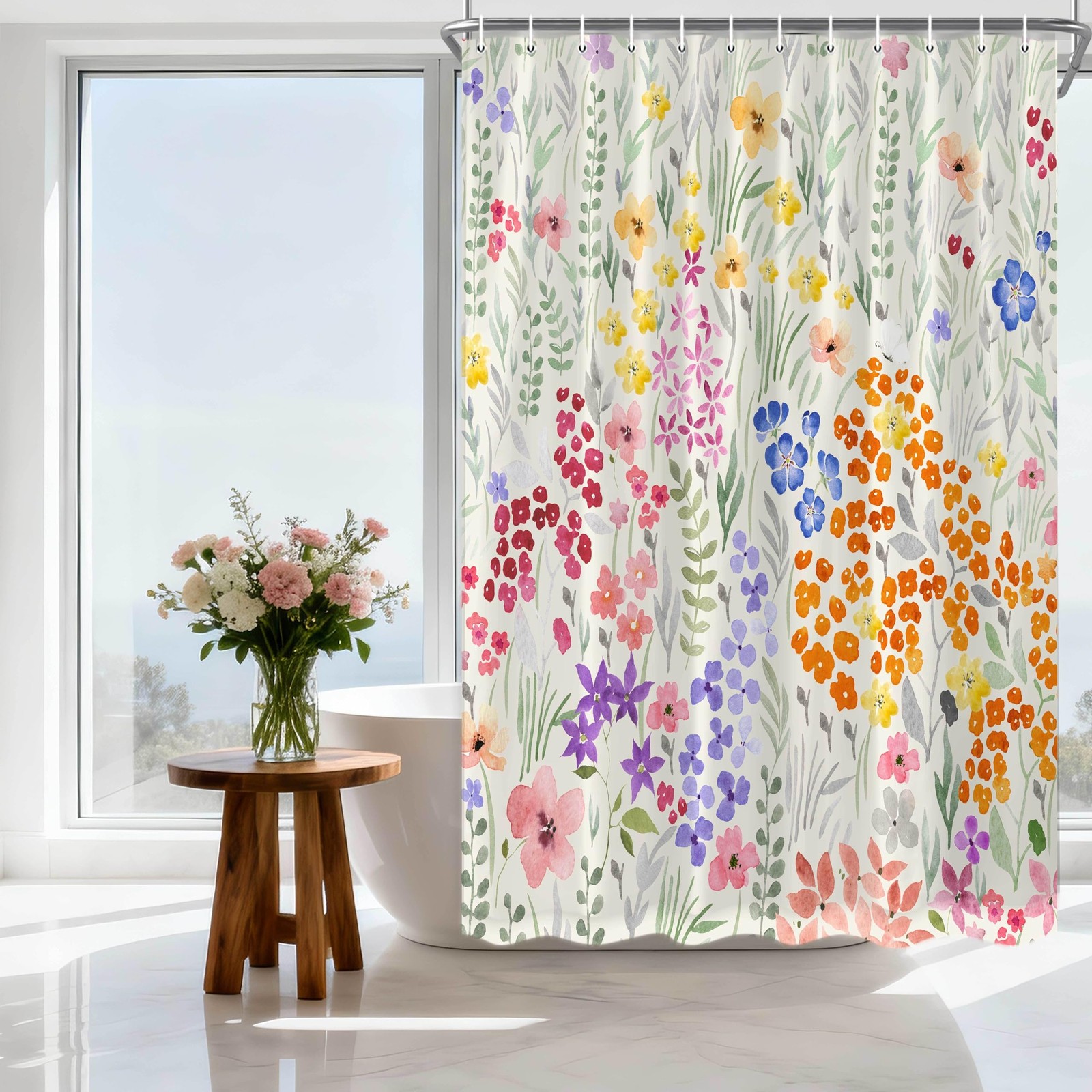Custom Printed Bath Curtain — custom printed polyester bath curtain