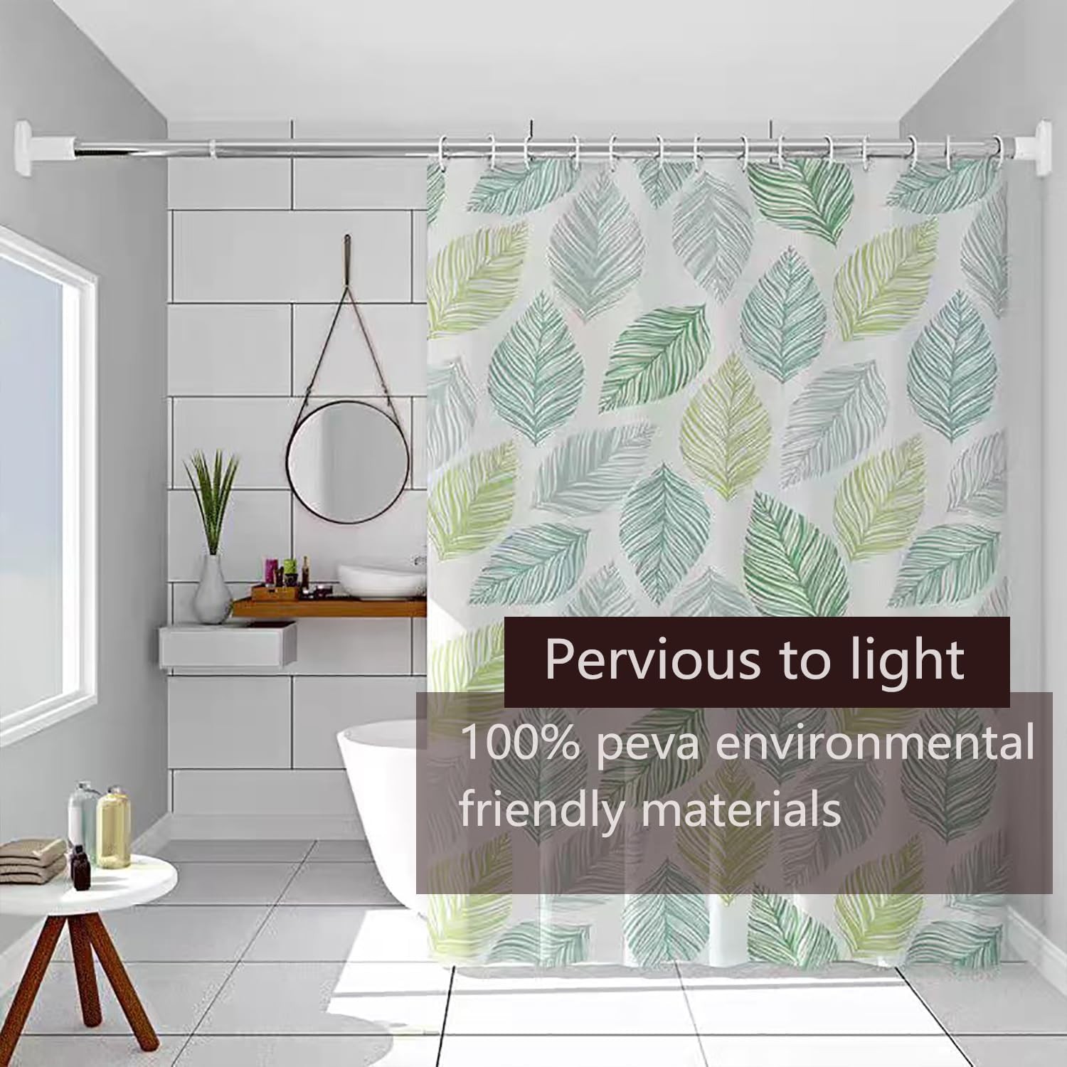 Custom Printed Bath Curtain — custom printed polyester bath curtain detail view