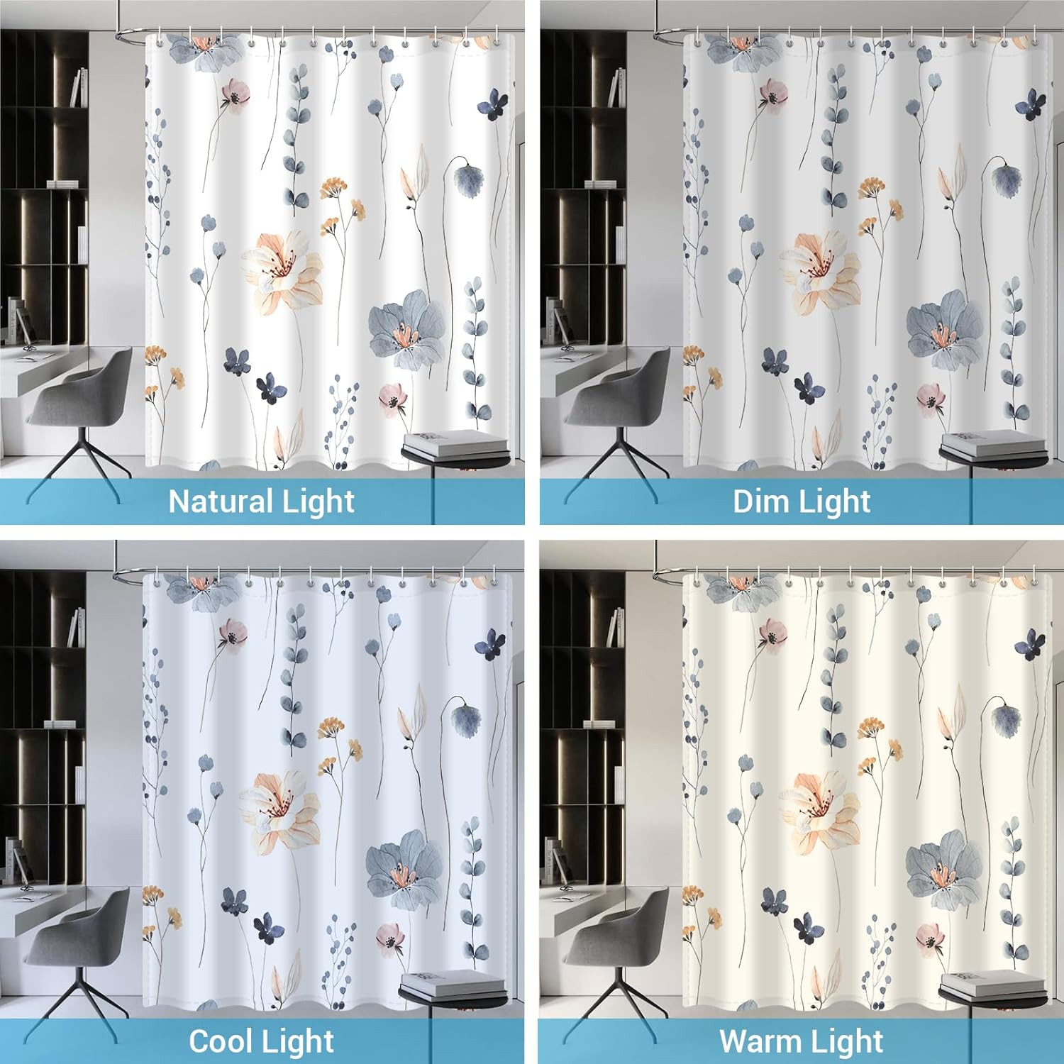 Custom Printed Bath Curtain — custom printed polyester bath curtain detail view