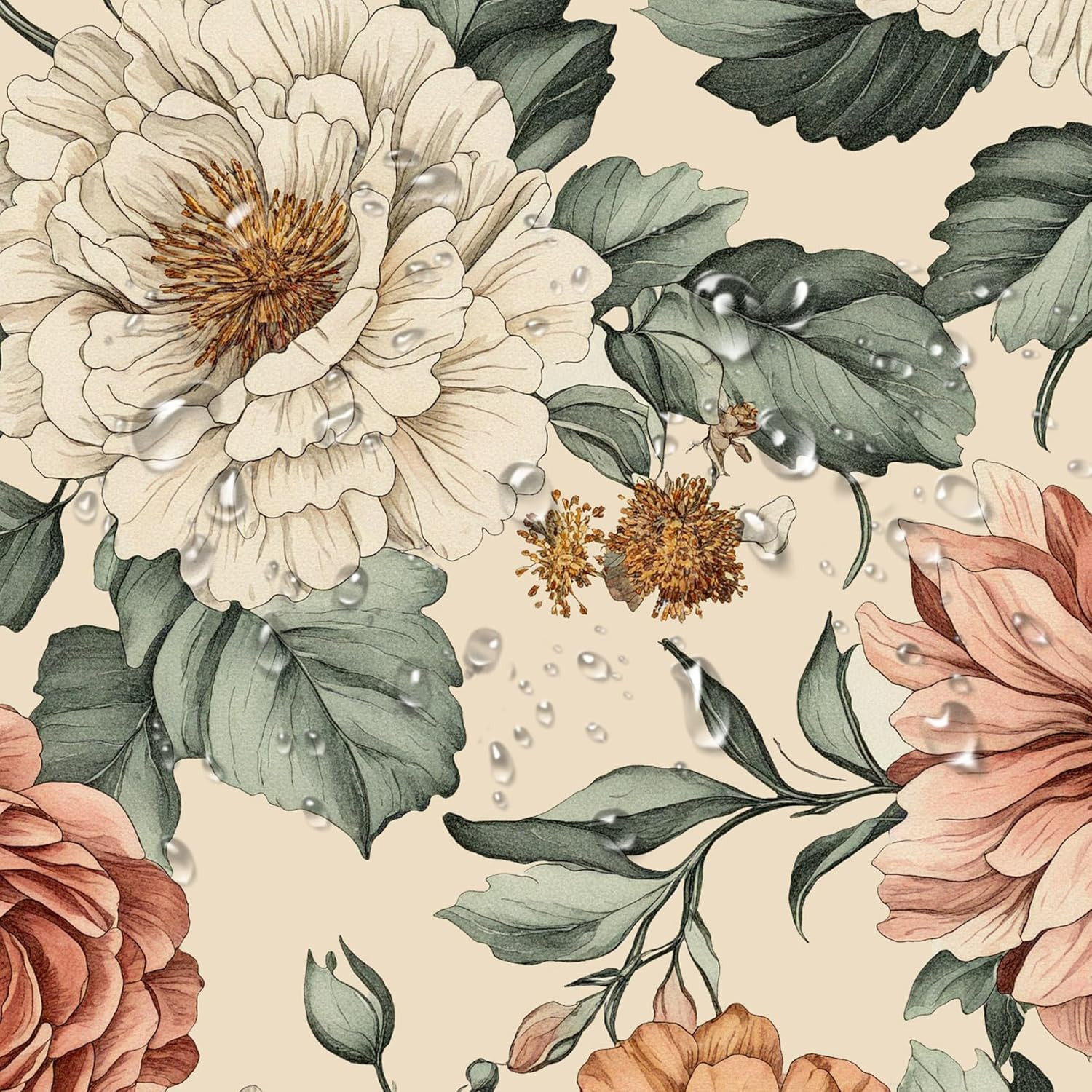 Custom Printed Bath Curtain — custom printed polyester bath curtain detail view