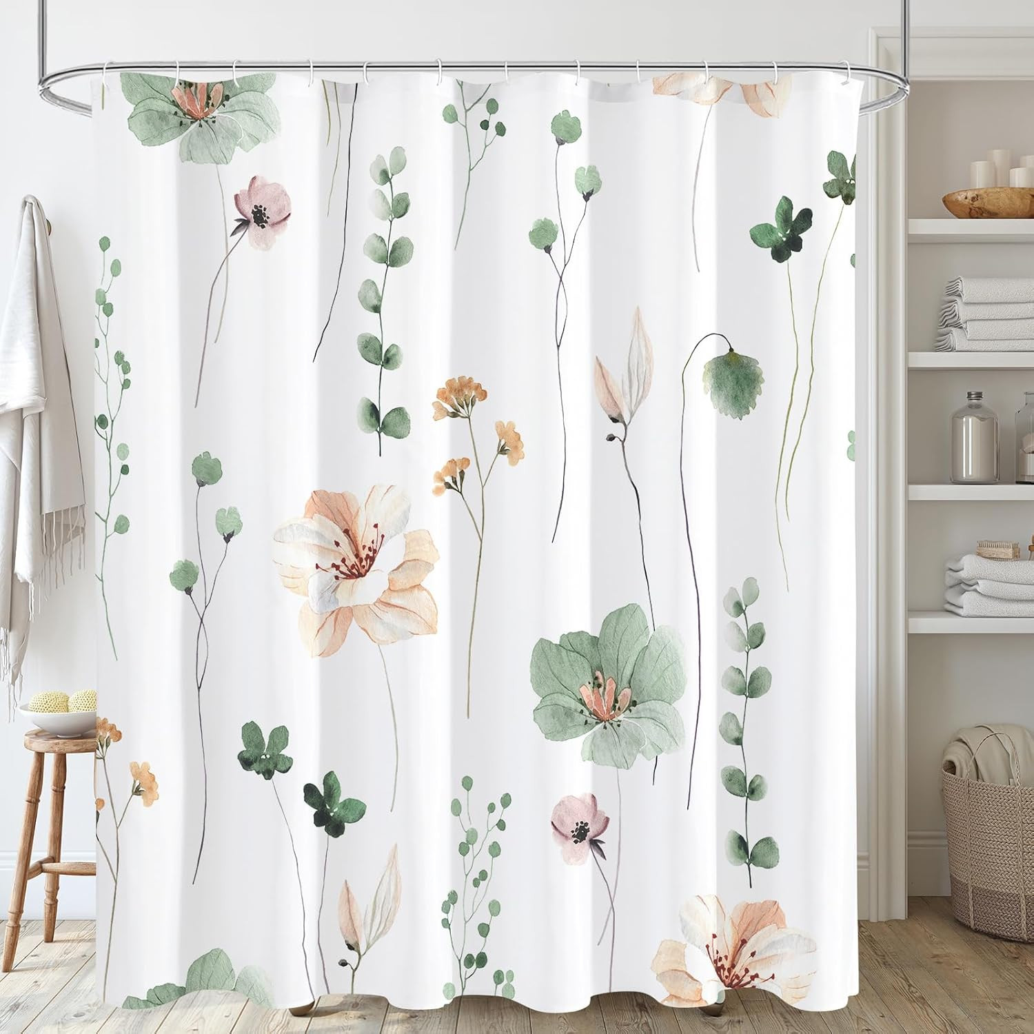 Custom Printed Bath Curtain — custom printed polyester bath curtain detail view