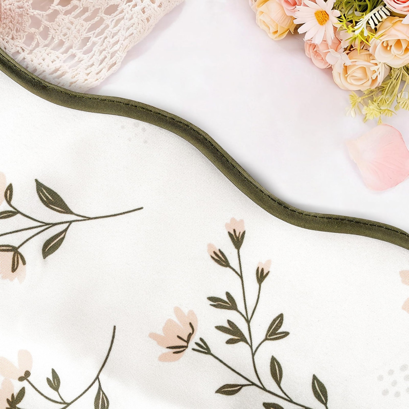Custom Printed Bath Curtain — custom printed polyester bath curtain detail view