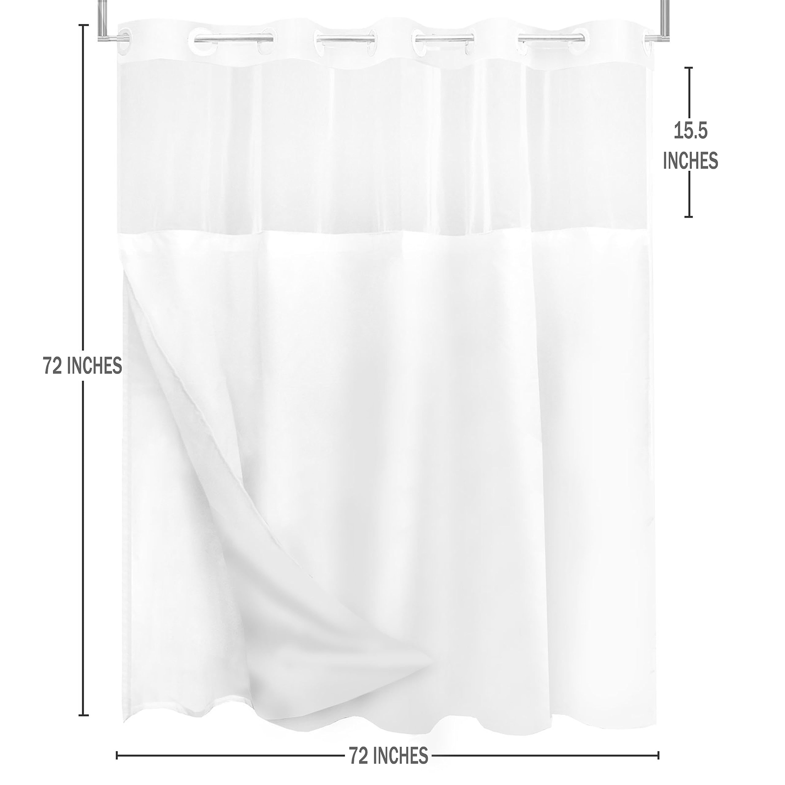 Custom Printed Bath Curtain — custom printed polyester bath curtain detail view