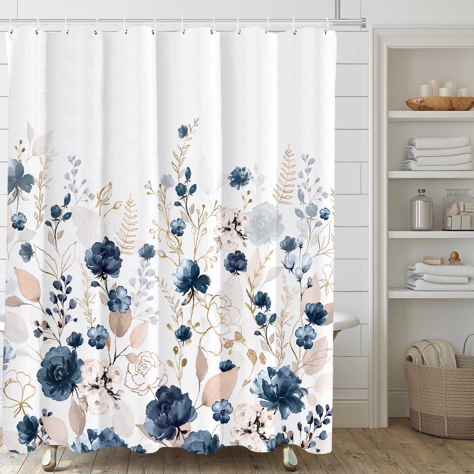 Custom Printed Bath Curtain — custom printed polyester bath curtain detail view
