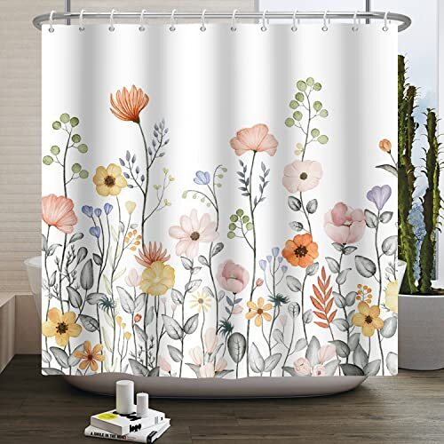 Custom Printed Bath Curtain — custom printed polyester bath curtain detail view