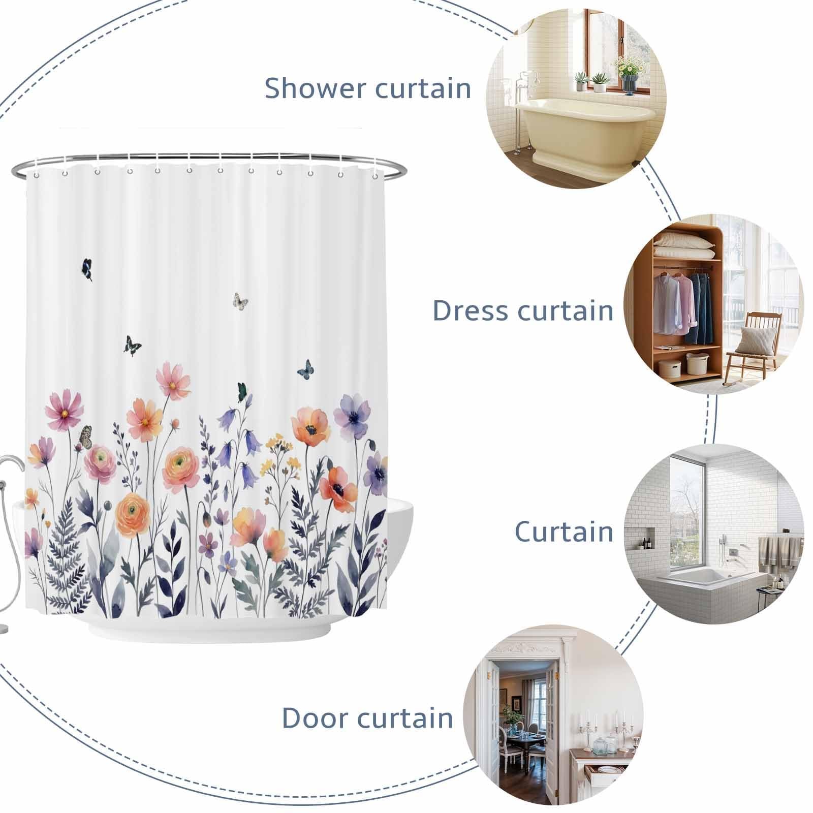 Custom Printed Bath Curtain — custom printed polyester bath curtain detail view