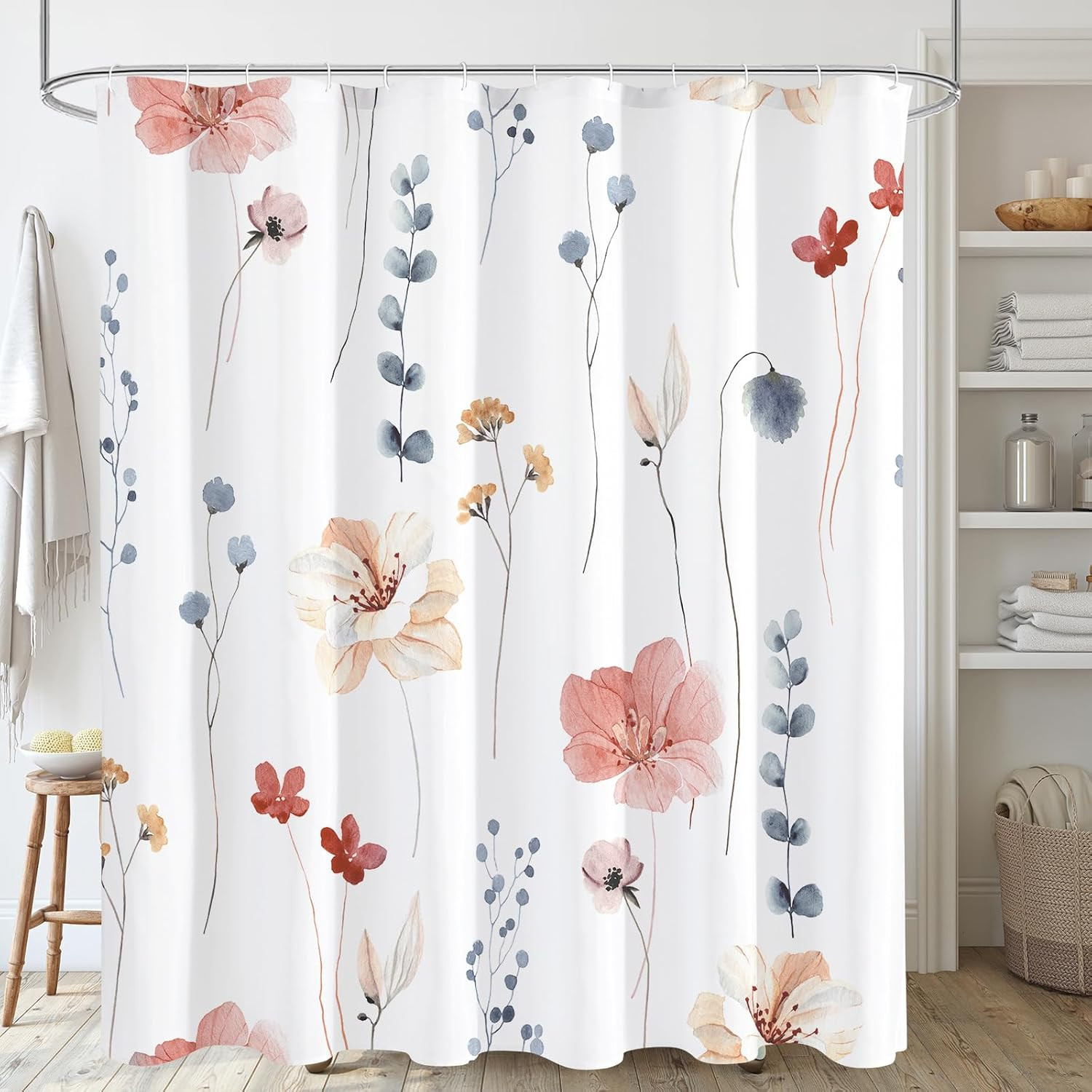 Custom Printed Bath Curtain — custom printed polyester bath curtain detail view