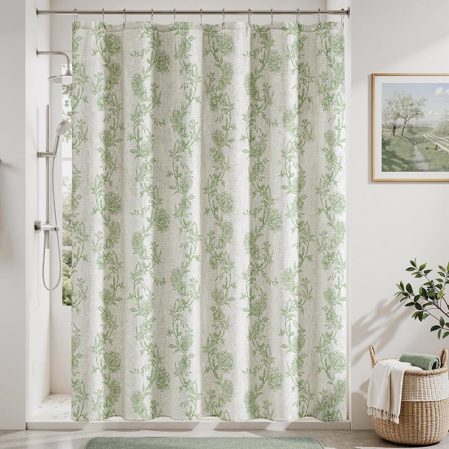 Custom Printed Bath Curtain — custom printed polyester bath curtain detail view