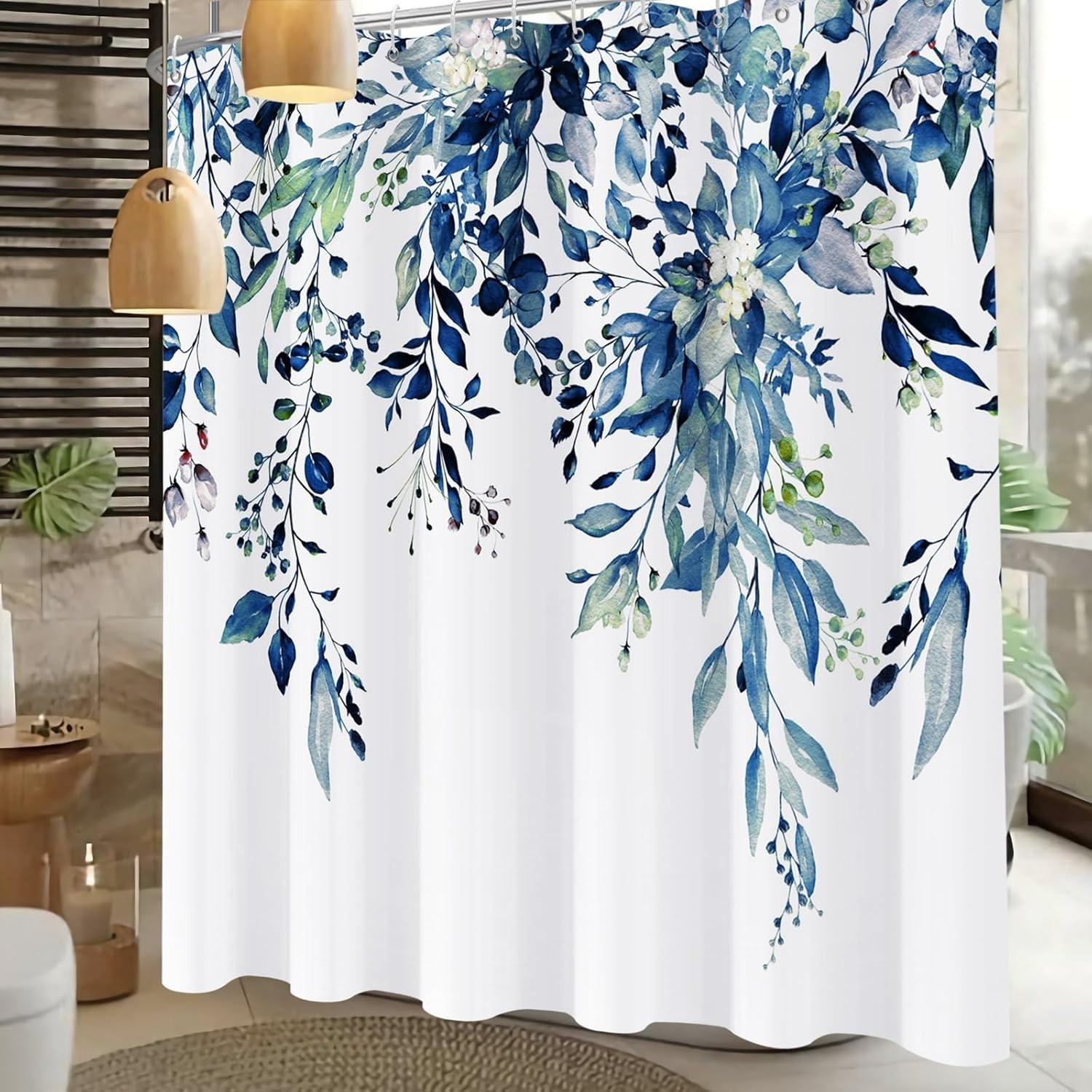 Custom Printed Bath Curtain — custom printed polyester bath curtain detail view