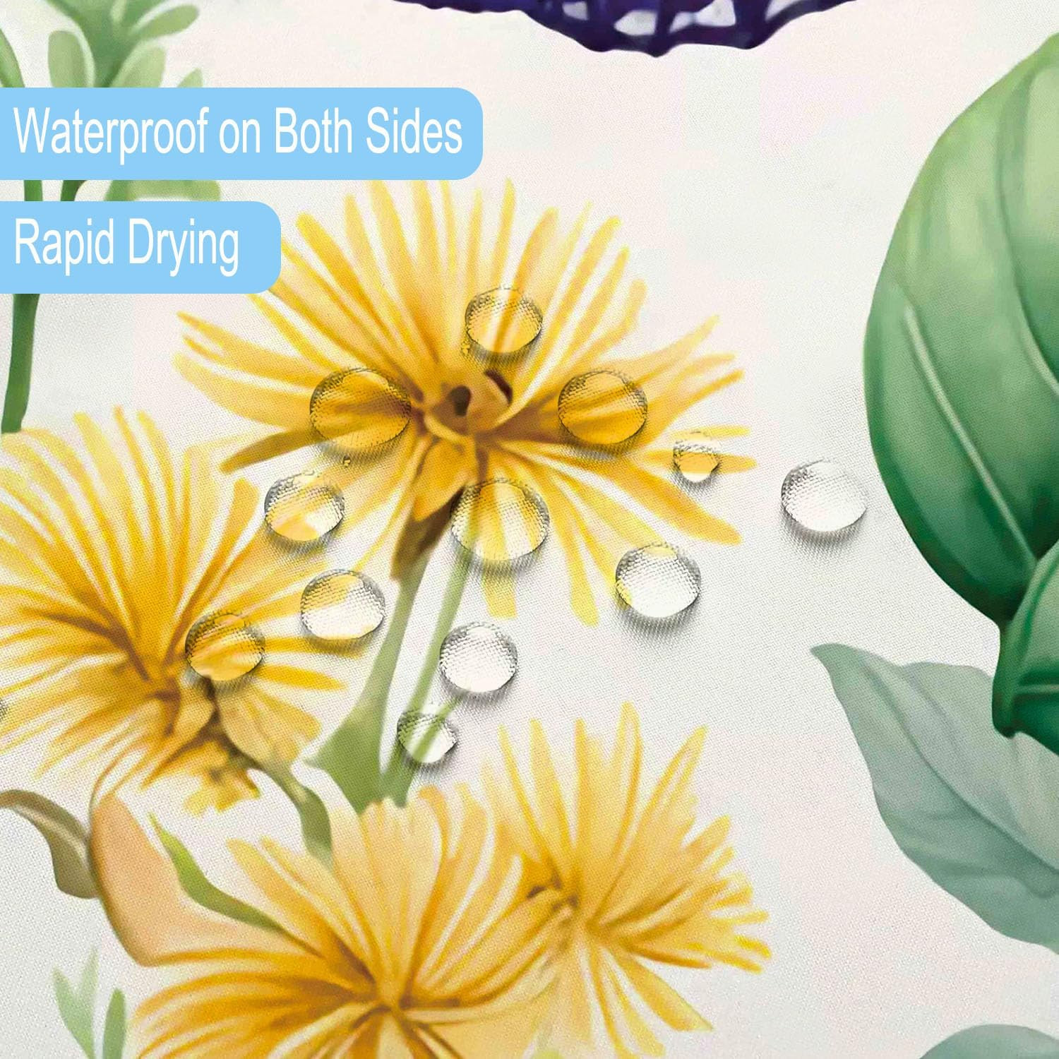 Custom Printed Bath Curtain — custom printed polyester bath curtain detail view