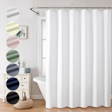 Berry White Shower Curtain, Embossed Textured Fabric Shower Curtain for Bathr... — custom printed polyester bath curtain