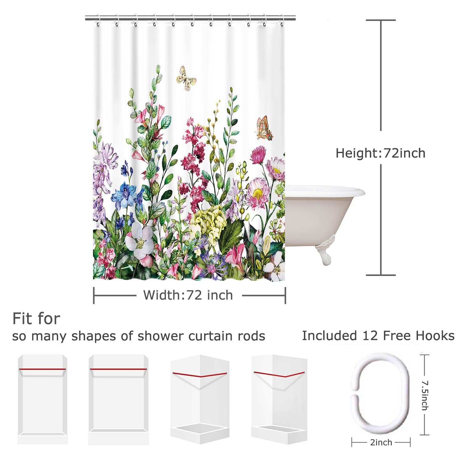 Custom Printed Bath Curtain — custom printed polyester bath curtain detail view
