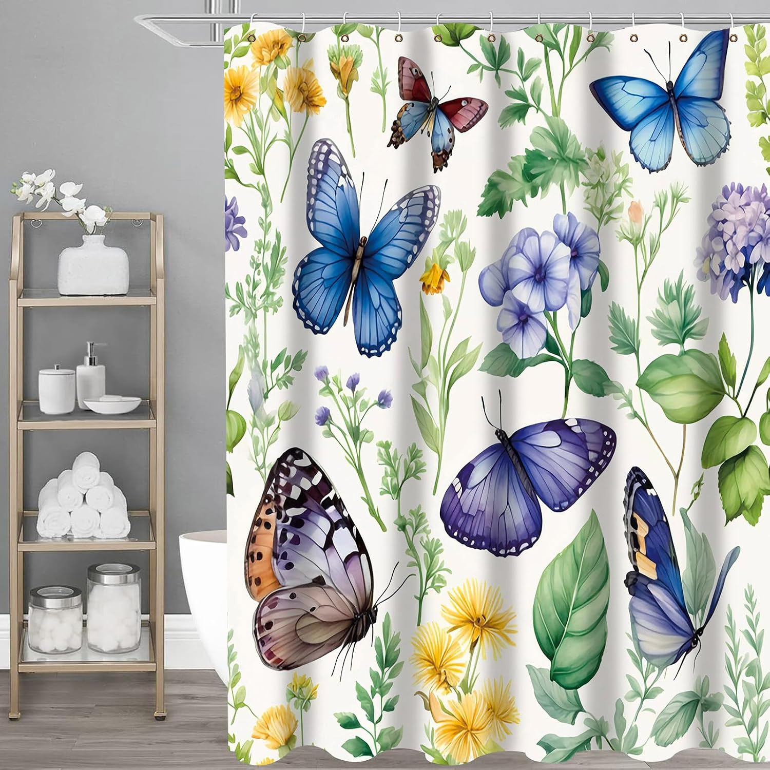 Custom Printed Bath Curtain — custom printed polyester bath curtain detail view