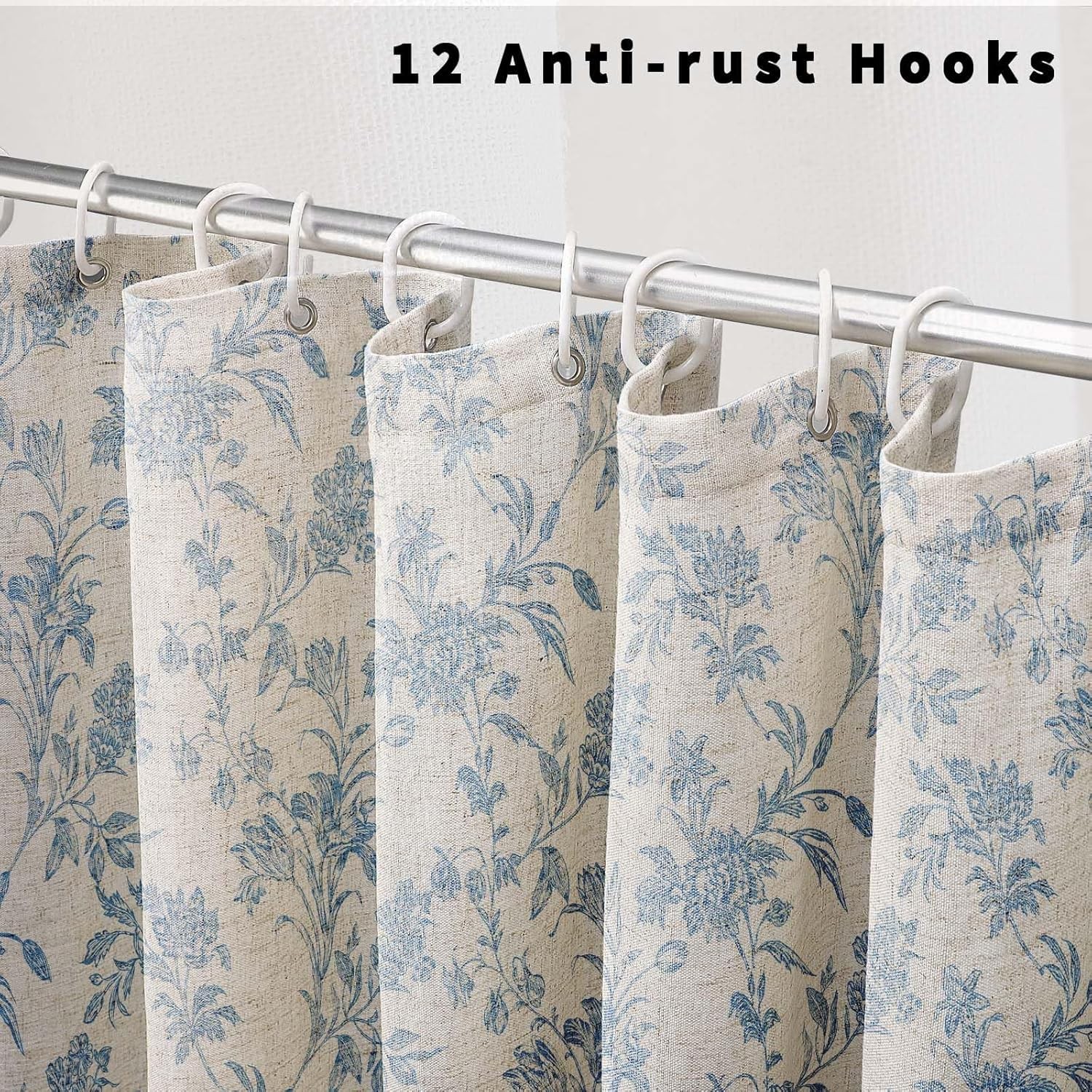 Custom Printed Bath Curtain — custom printed polyester bath curtain detail view