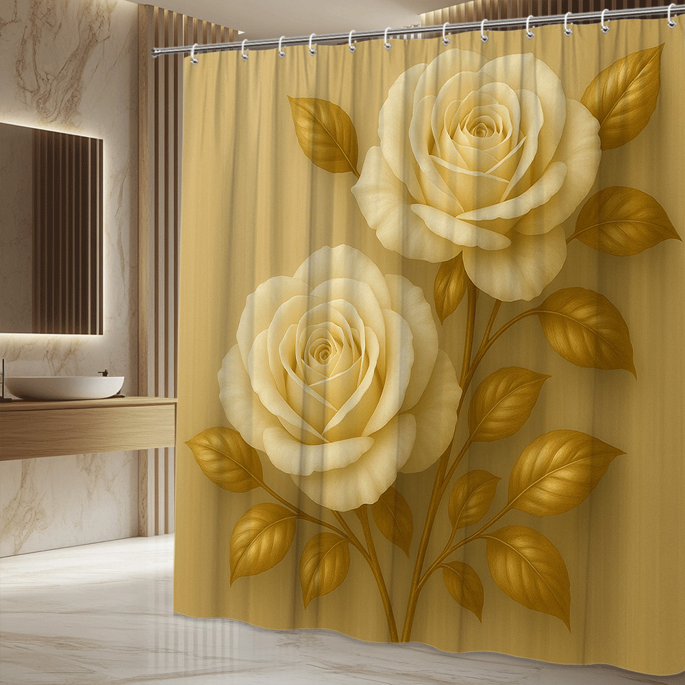 Custom Printed Bath Curtain — custom printed polyester bath curtain detail view