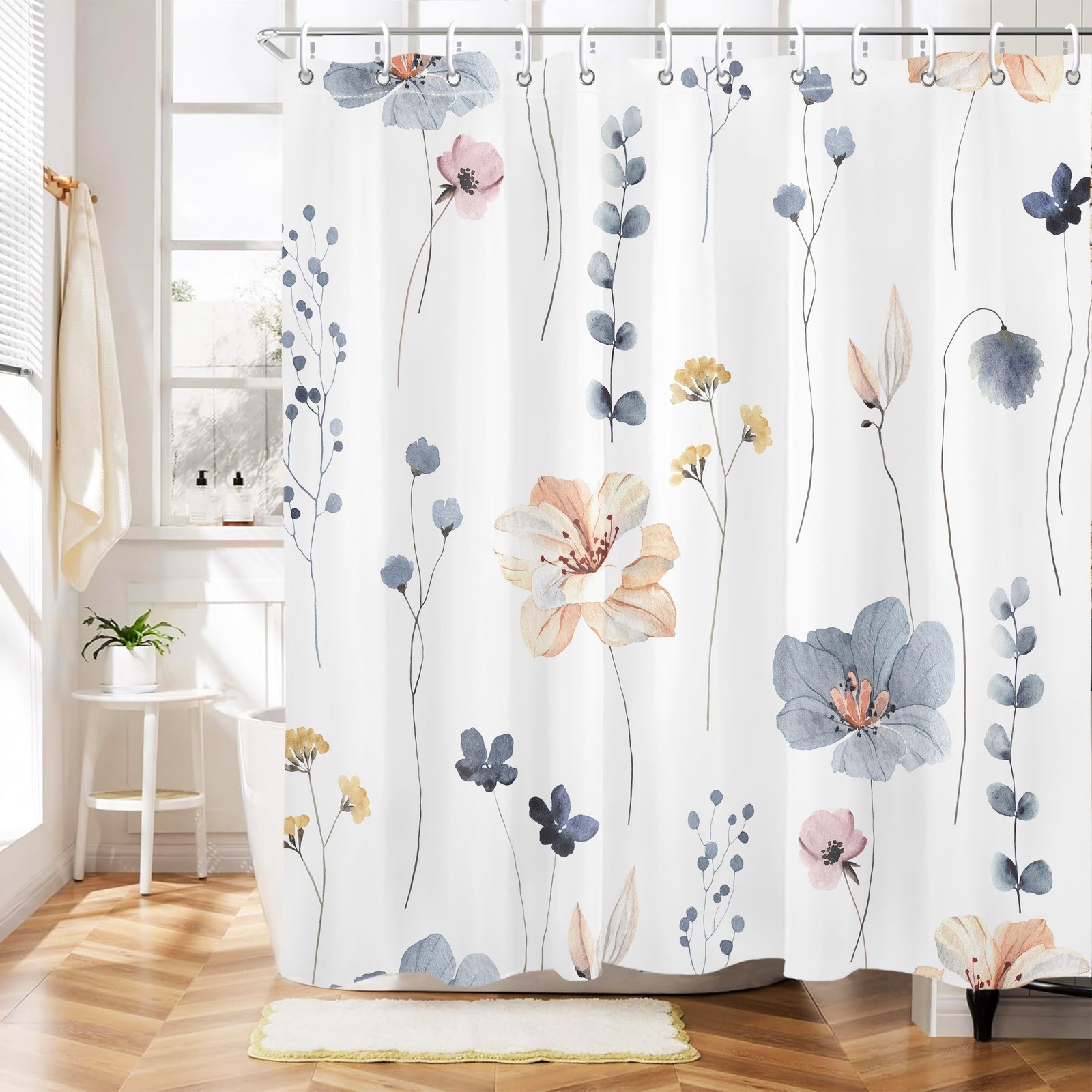 Custom Printed Bath Curtain — custom printed polyester bath curtain detail view
