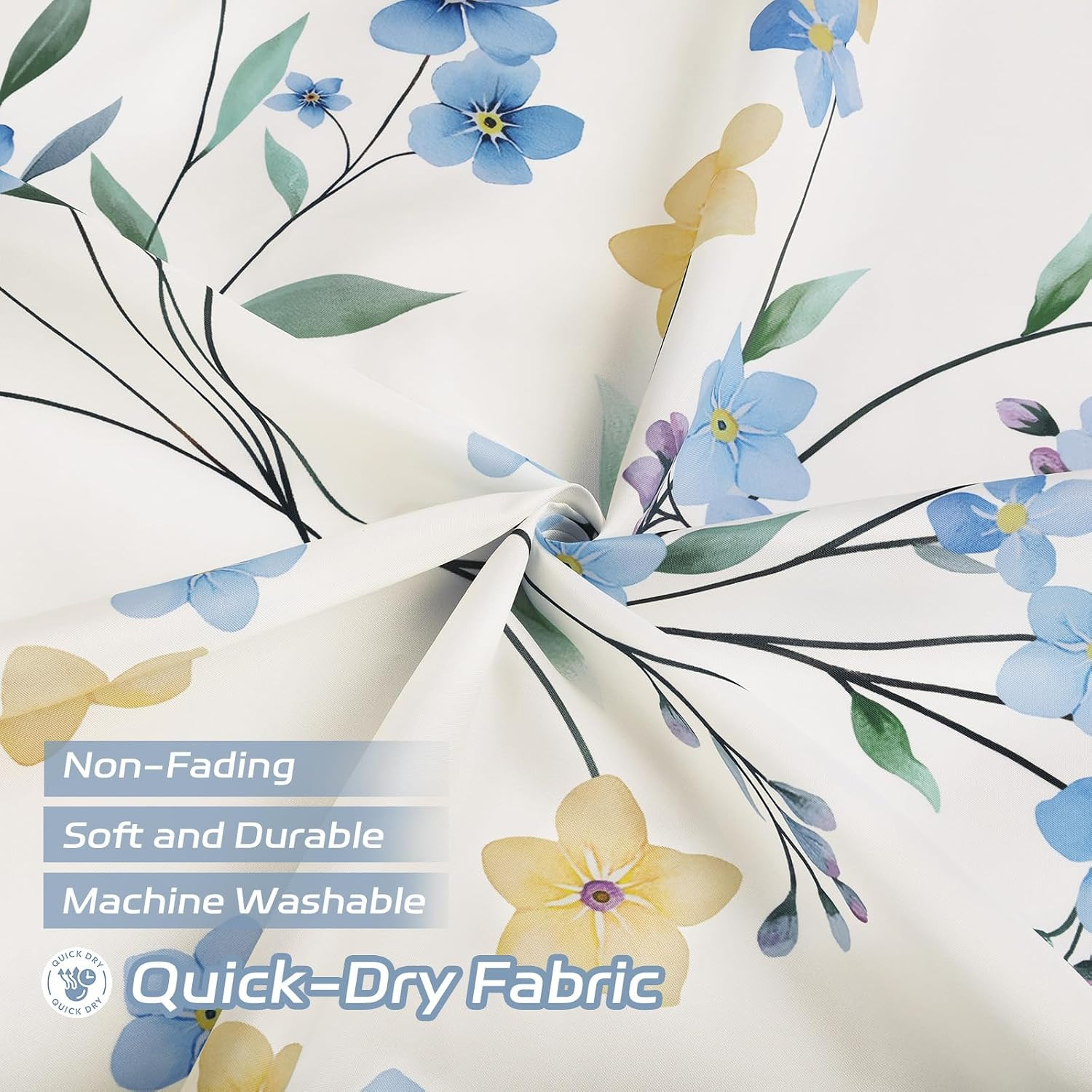 Custom Printed Bath Curtain — custom printed polyester bath curtain detail view