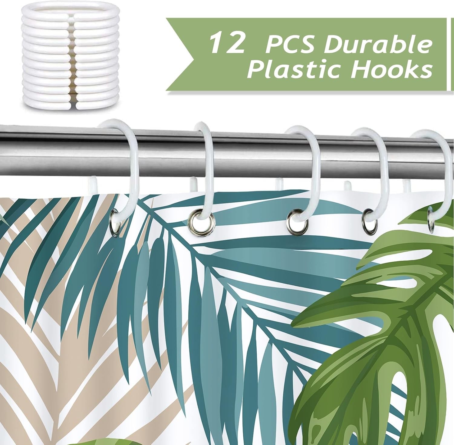 Custom Printed Bath Curtain — custom printed polyester bath curtain detail view