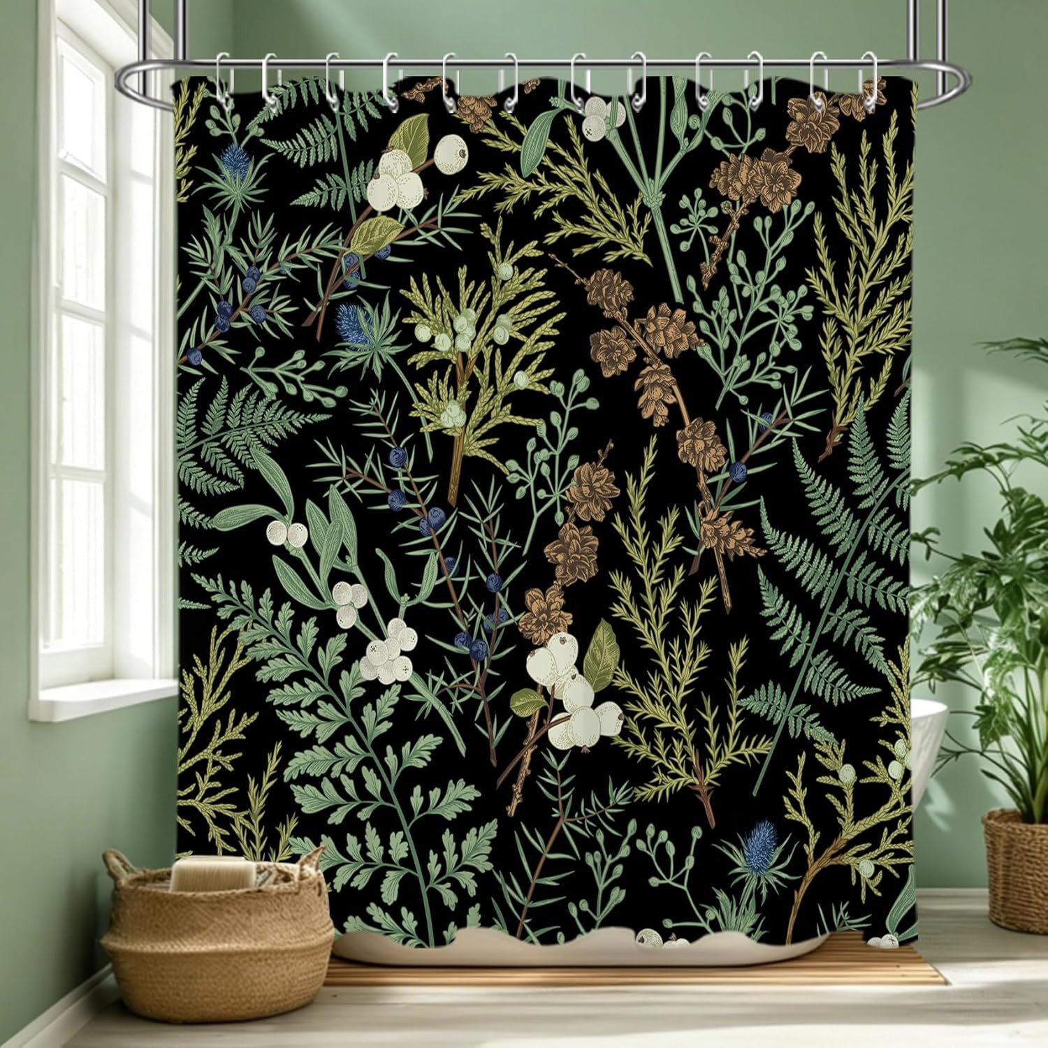 Custom Printed Bath Curtain — custom printed polyester bath curtain detail view